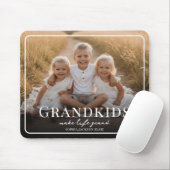 Grandkids Make Life Grand White Script Photo マウスパッド (マウス)