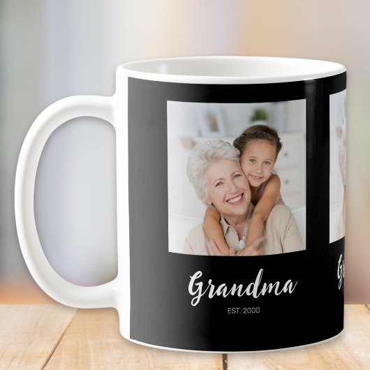 Grandm Established Script Black 3 Photo Coffee Mug コーヒーマグカップ