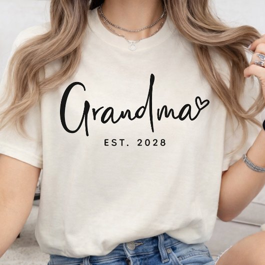Grandma | お名前入りエレガントスクリプトの祖母ギフト tシャツ