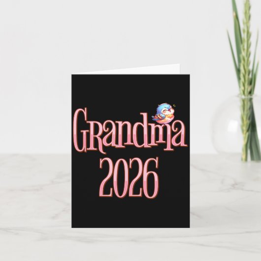 Grandma 2026 Cute Bird New Grandma Pregnancy Revea カード (正面)