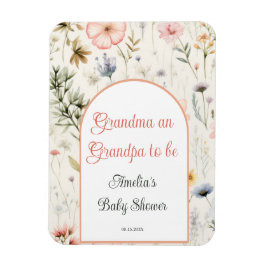 Grandma and Grandpa to Be Baby Shower in Bloom マグネット
