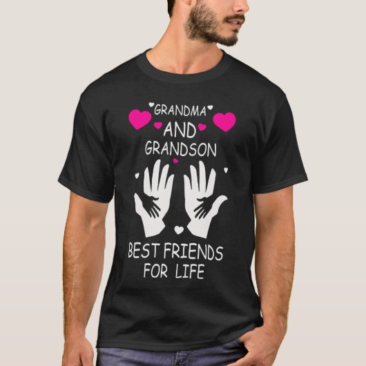 Grandma and Grandson Best Friends for Life retro Tシャツ (正面)