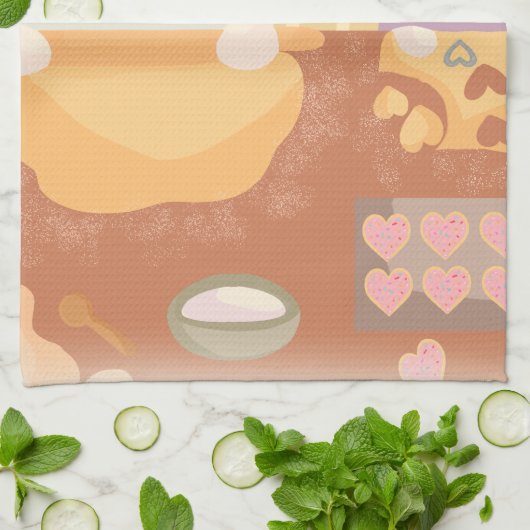 Grandma Baking Cookies キッチンタオル (折り畳み)