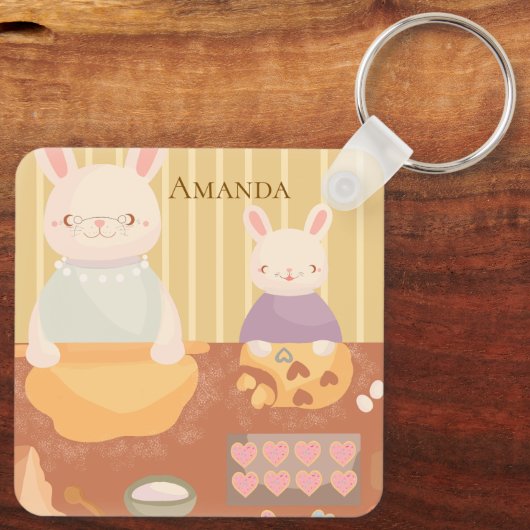 Grandma Baking Cookies キーホルダー (裏面)