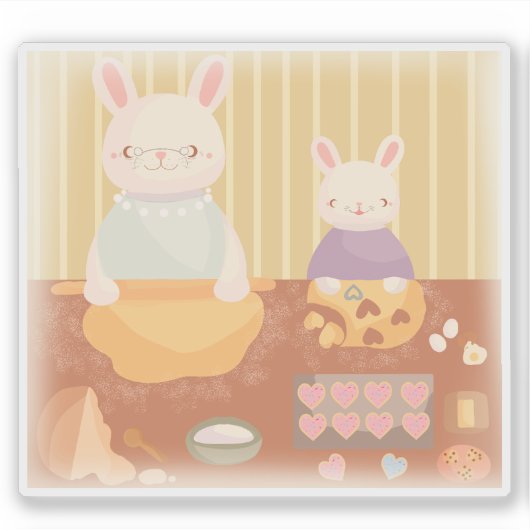 Grandma Baking Cookies シール (正面)