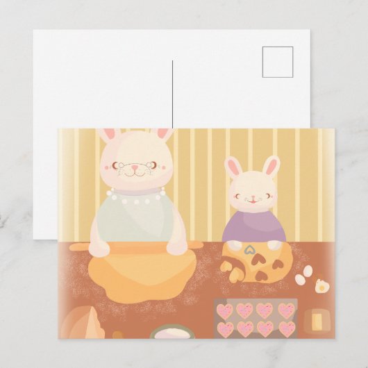 Grandma Baking Cookies ポストカード (正面/裏面)