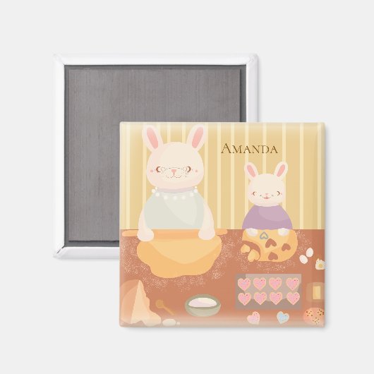 Grandma Baking Cookies マグネット (正面/裏面)