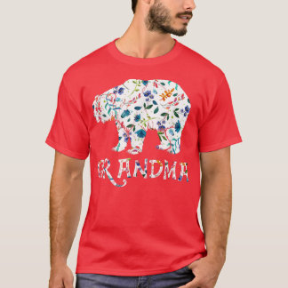 Grandma Bear Floral Gifts Matching Family Flower Tシャツ