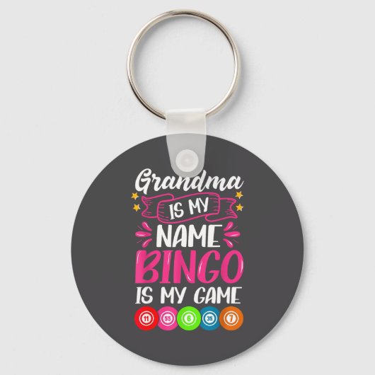 Grandma Bingo Player Funny Bingo Quote Design  キーホルダー (正面)