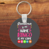 Grandma Bingo Player Funny Bingo Quote Design  キーホルダー (正面)