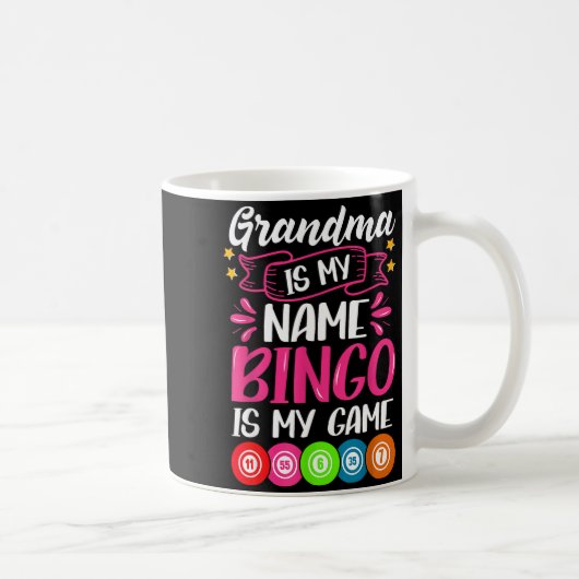 Grandma Bingo Player Funny Bingo Quote Design  コーヒーマグカップ (右)