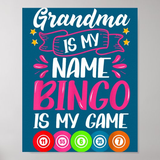 Grandma Bingo Player Funny Bingo Quote Design  ポスター (正面)