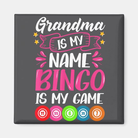 Grandma Bingo Player Funny Bingo Quote Design  マグネット (正面)