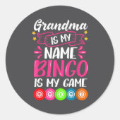 Grandma Bingo Player Funny Bingo Quote Design  ラウンドシール (正面)
