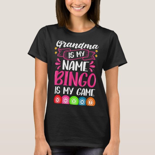 Grandma Bingo Player Funny Bingo Quote Design  Tシャツ (正面)