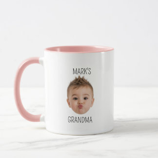 Grandma Birthday, Baby Face Dady Gift, Custom Face マグカップ