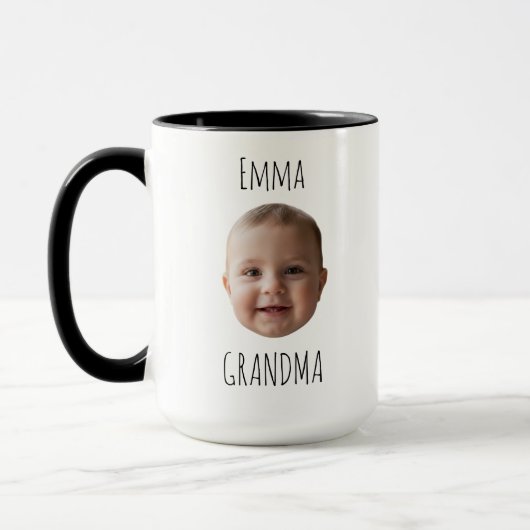 Grandma Birthday Gift – Custom Baby Face  マグカップ (左)