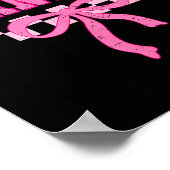 Grandma Birthday Squad Matching Pink Bow Checkered ポスター (角)