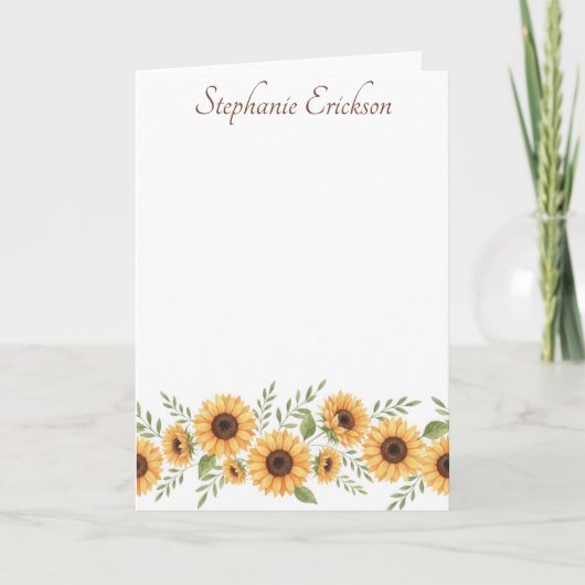 Grandma Birthday Sunflower Botanical Floral ノートカード (正面)