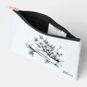 Grandma black and White Toile Floral Cosmetic アクセサリーポーチ (見開き)