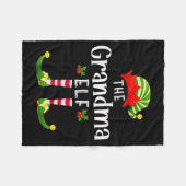 Grandma Christmas Elf Matching Pajama X-mas Party  フリースブランケット (正面(横))