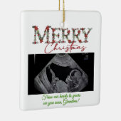 Grandma Christmas Ornament With a Baby Sonogram セラミックオーナメント (右)