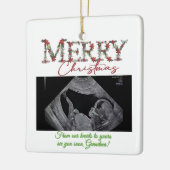 Grandma Christmas Ornament With a Baby Sonogram セラミックオーナメント (左)