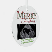 Grandma Christmas Ornament With a Baby Sonogram メタルオーナメント (正面右)