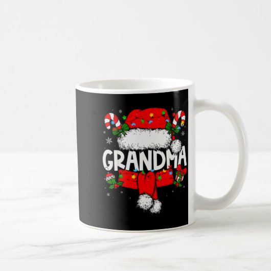Grandma Christmas Pajama Santa Claus Family Matchi コーヒーマグカップ (右)