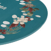 Grandma Christmas wreath on a rich teal カッティングボード (角)