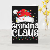 Grandma Claus Matching Family Christmas Funny Xmas カード (黄色い花)