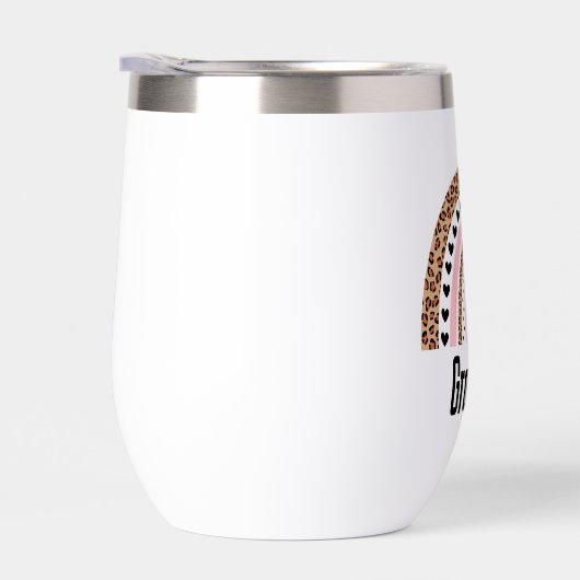 Grandma cute rainbow black &white Water Bottle (右面)