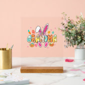 Grandma Easter Grandma Coquette Bunny Ears Eggs Ba アクリルサイン (ウェディング)