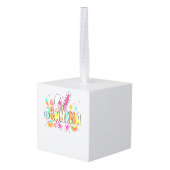 Grandma Easter Grandma Coquette Bunny Ears Eggs Ba キューブオーナメント (裏面アングル)