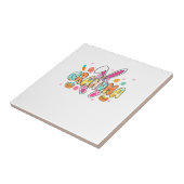 Grandma Easter Grandma Coquette Bunny Ears Eggs Ba タイル (側面)