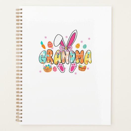 Grandma Easter Grandma Coquette Bunny Ears Eggs Ba プランナー手帳 (正面)