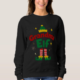 Grandma Elf Festive Family Pajama Top スウェットシャツ