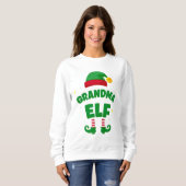 Grandma Elf Festive Family Pajama Top スウェットシャツ (正面フル)