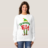 Grandma Elf Festive Family Pajama Top スウェットシャツ (正面フル)