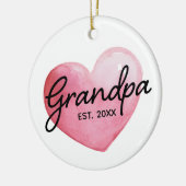 Grandma Est Date Watercolor Heart Christmas セラミックオーナメント (左)