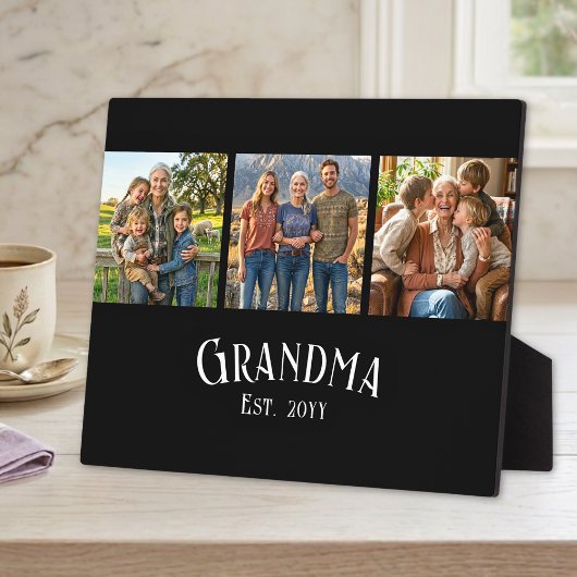 Grandma Est. Established Year Custom Name 3 Photo フォトプラーク
