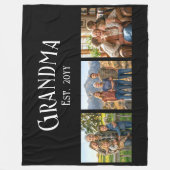 Grandma Est. Established Year Custom Name 3 Photo フリースブランケット (正面)