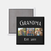 Grandma Est. Established Year Custom Name 3 Photo マグネット (正面/裏面)