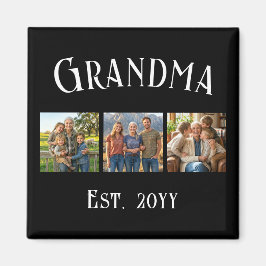 Grandma Est. Established Year Custom Name 3 Photo マグネット