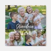 Grandma Est. White script 3 photo マグネット (正面)