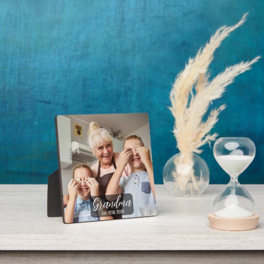 Grandma Est. White script photo フォトプラーク (インサイチュ)