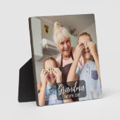 Grandma Est. White script photo フォトプラーク (正面)