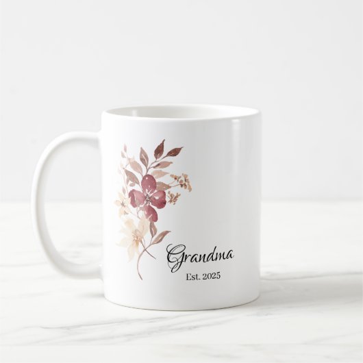 Grandma Est. Year – New Grandma Announcement コーヒーマグカップ (左)