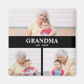 Grandma Established 3 Photo Grandparent's Day マグネット (正面)