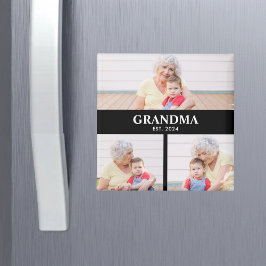 Grandma Established 3 Photo Grandparent's Day マグネット